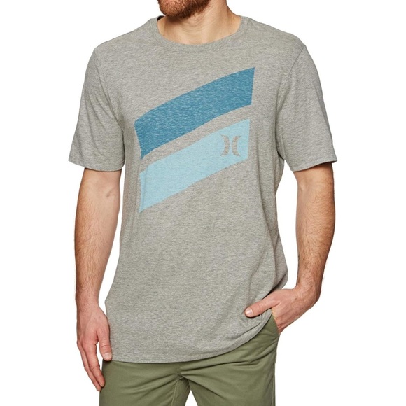 Hurley Icon Slash Push Through Short Sleeve T-Shirt Medium Gray Heather - Picture 1 of 8
